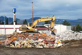 A Commercial Demolition Building Being Demolished by Kleen Sweep LLC